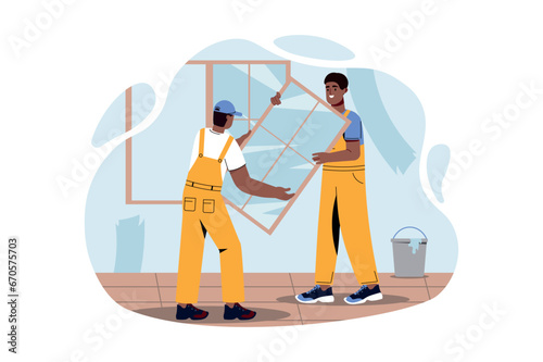 Construction works concept