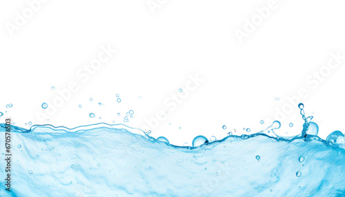 blue water splash isolated on transparent background cutout