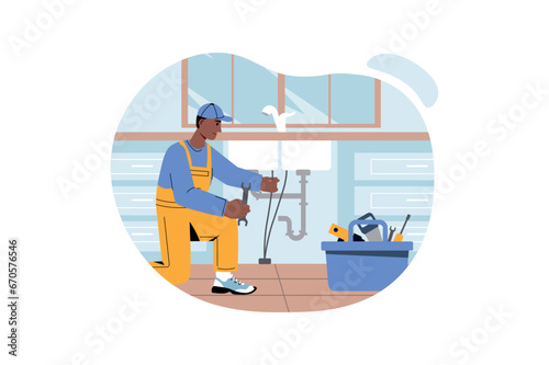 Construction works concept