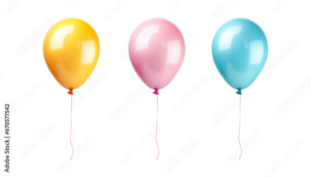 yellow pink blue balloons isolated on transparent background cutout yellow pink blue balloons isolated on transparent background cutout