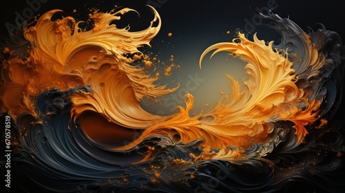 動きのある抽象的なペイントの背景素材