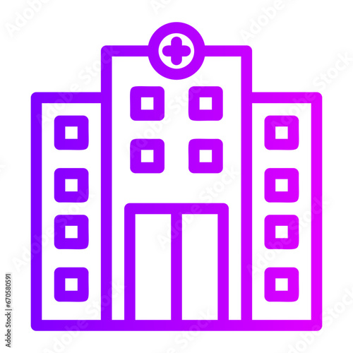 hospital gradient icon