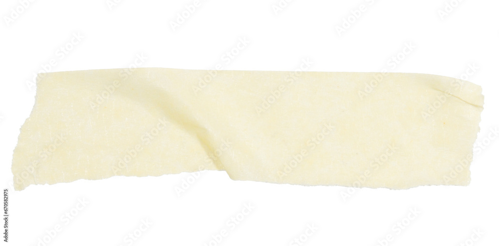 A piece of yellow paper tape on a blank background. A piece of yellow paper tape on a blank background.