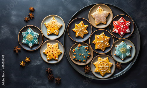 Delicious Christmas cookies, generative ai 