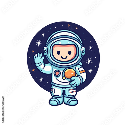 Cute Astronaut Peace On Moon With Rocket   Cartoon   Illustration  Cartoon PNG