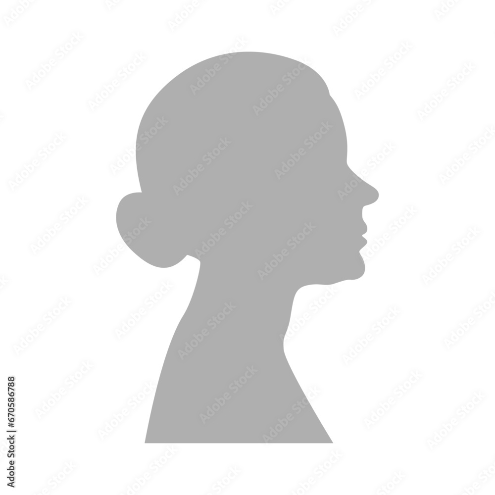 Vector illustration. Gray silhouette of a elderly woman on a white background. Suitable for social media profiles, icons, screensavers and as a template. Vector illustration. Gray silhouette of a elderly woman on a white background. Suitable for social media profiles, icons, screensavers and as a template.