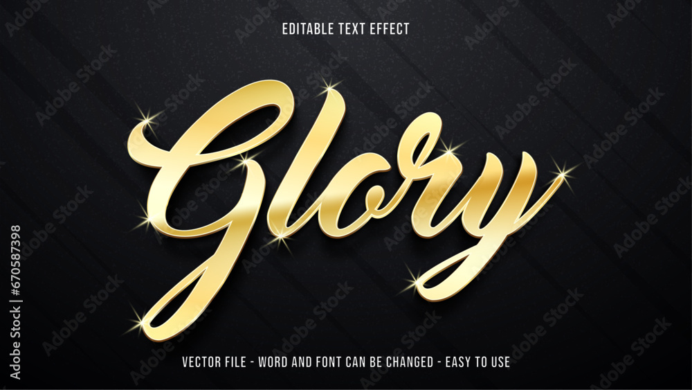 Editable luxury text effect, golden text style - obrazy, fototapety, plakaty 