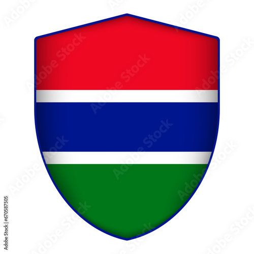 Free Download Gambia flag in shield shape. Vector illustration. - GFXLoad