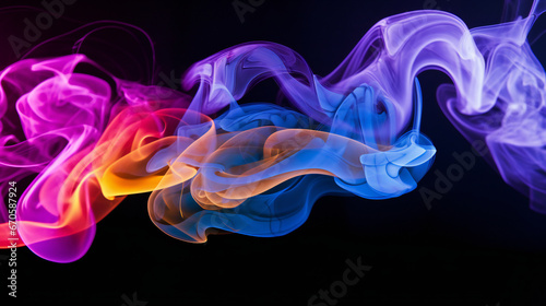 Abstract background with colorful smoke. Generative AI.