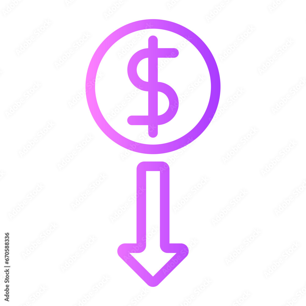 price down gradient icon price down gradient icon