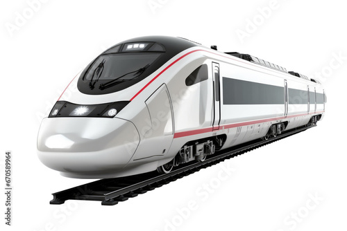 Modern High-Speed Train on Transparent Background