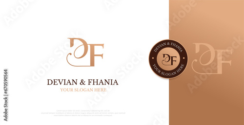 Initial DF Logo Design Vector 