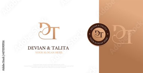 Initial DT Logo Design Vector 