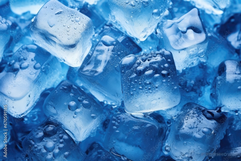 Pile of melting ice cubes