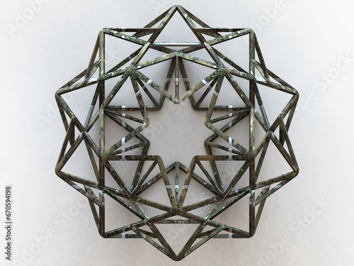 Wireframe Shape Small Ditrigonal Icosidodecahedron 3D print model photo
