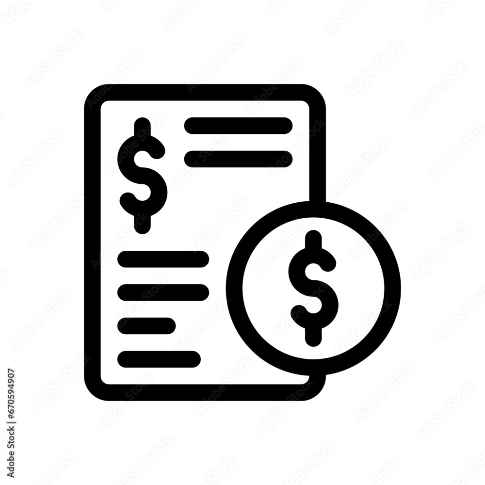 invoice line icon invoice line icon