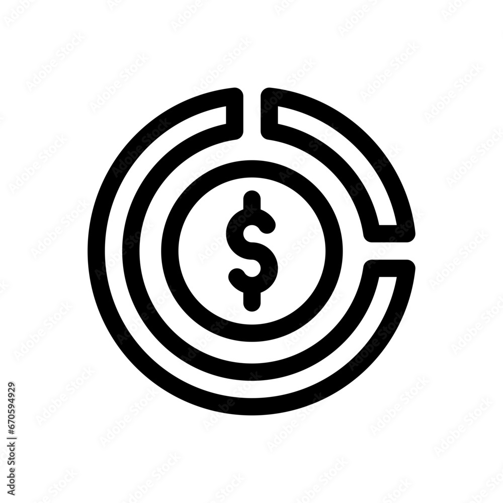 pie chart line icon pie chart line icon