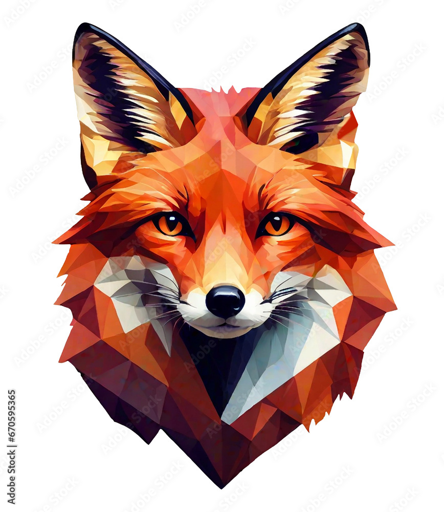 Obraz premium geometric red fox