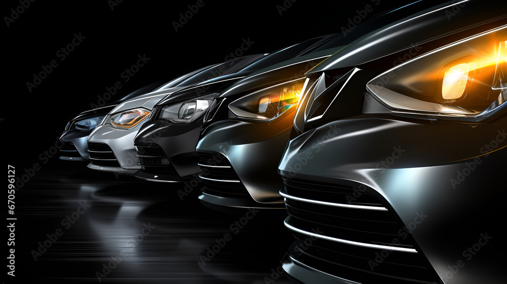 3d rendered illustration of a car,Luxury Modern Black Car: Automotive Excellence Illuminated,AI Generative 