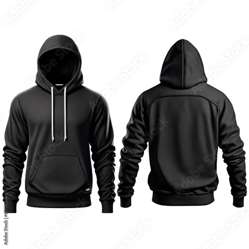 hoodie front and back black t shirt with cap
