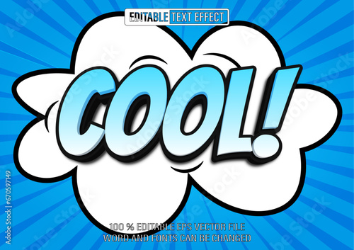 Cool Comic editable text effect 3d style template