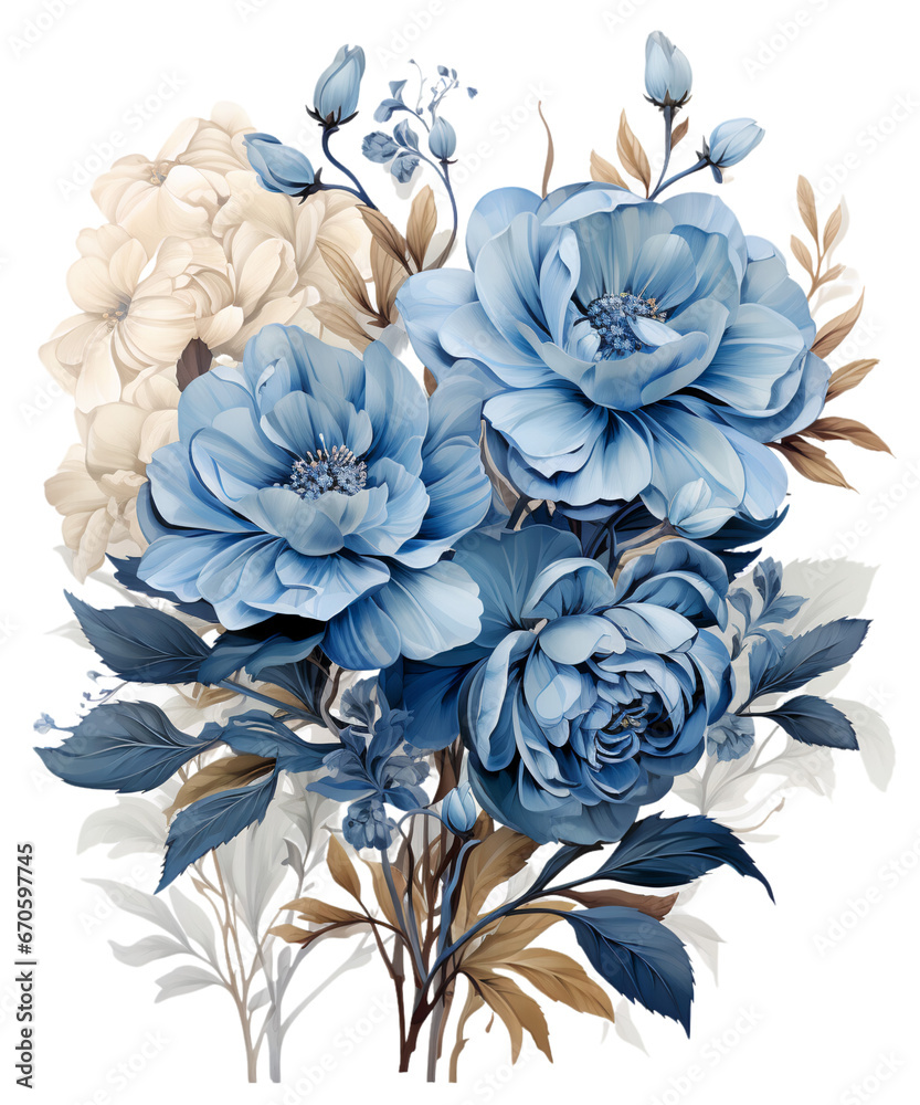 Winter Flowers Watercolor Clipart