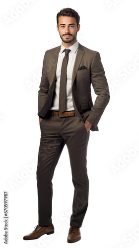 Young Handsome Latin businessman in formal wear portrait of confident businessman.isolated white background, remove background © CraftyImago