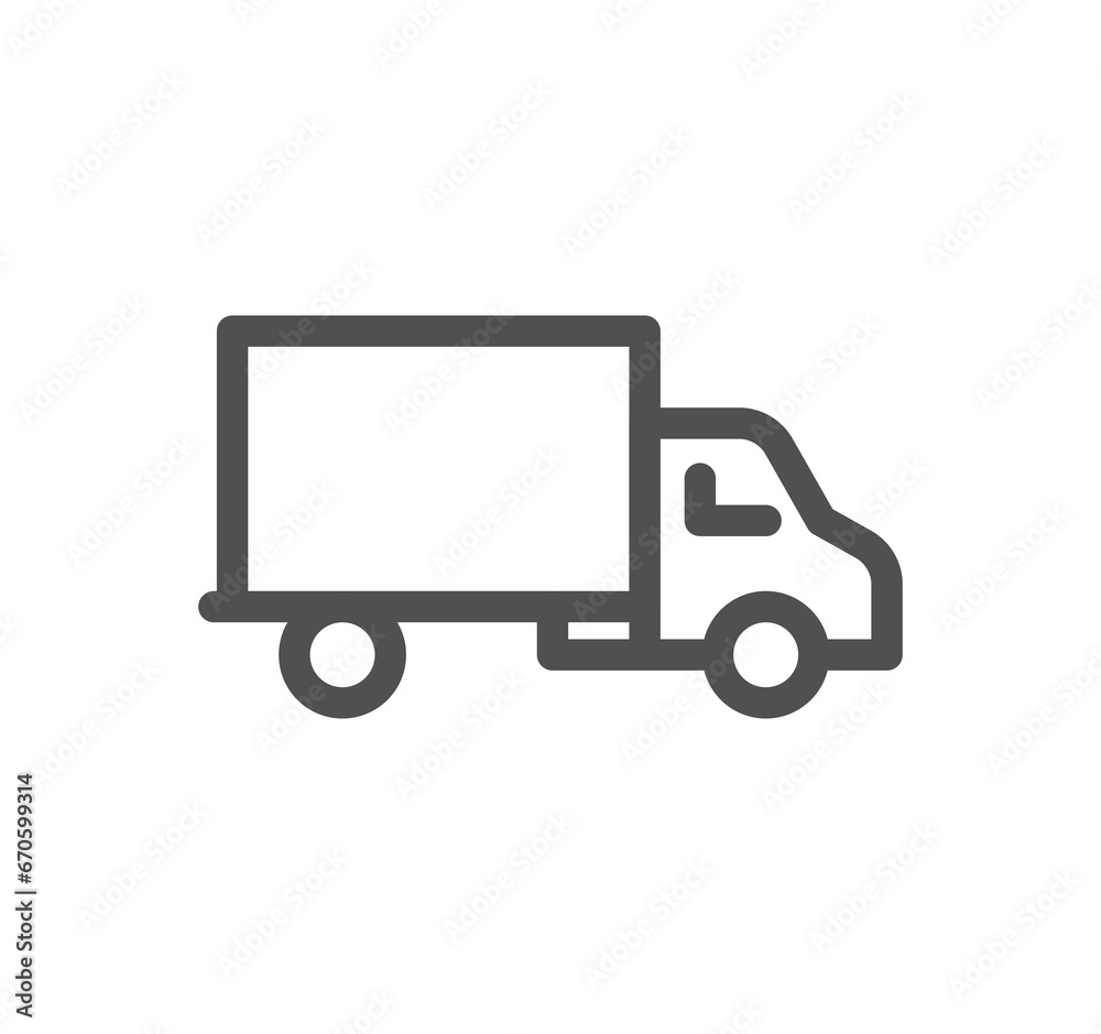 Truck delivery related icon outline and linear symbol.	
