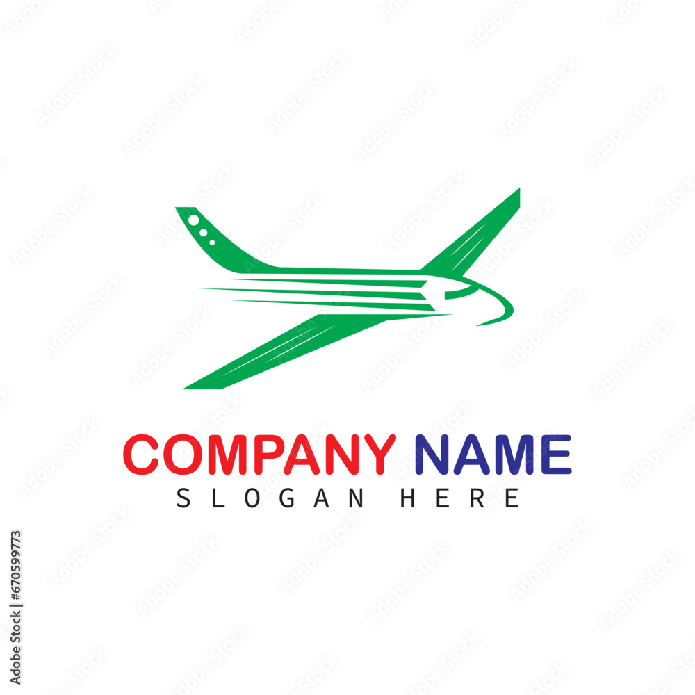 airplane logo vector symbol ilustration, design  and company bussines