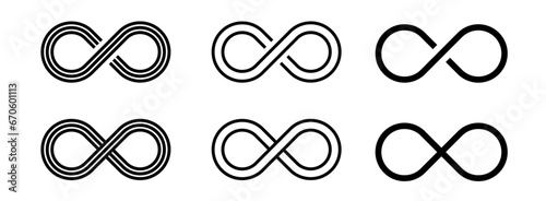 Infinity symbols. Eternal, limitless, endless, logo . vector illustration