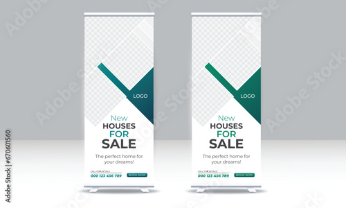 Business Roll Up Banner vector creative design. X banner, x stand, pull up, pop up banner for marketing and advertising. gradient color layout. Trending and modern design.