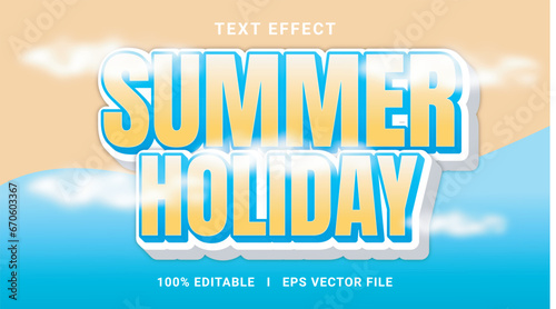 Best 3d editable summer holiday text effect vector graphic style