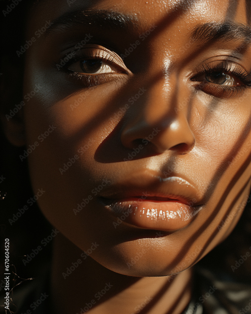 Fototapeta premium Portrait Photography of a Beautiful African American Female Model