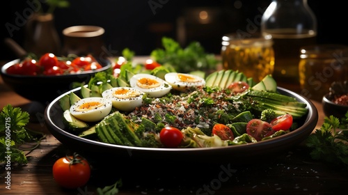 salad with vegetables and eggs  Generative AI