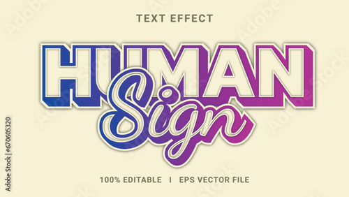 Best 3d editable human sign text effect vector graphic style