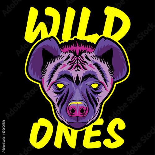 Aggressive demon beast head in colorful style vector illustration	