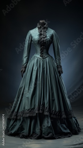 Victorian woman dress isolated