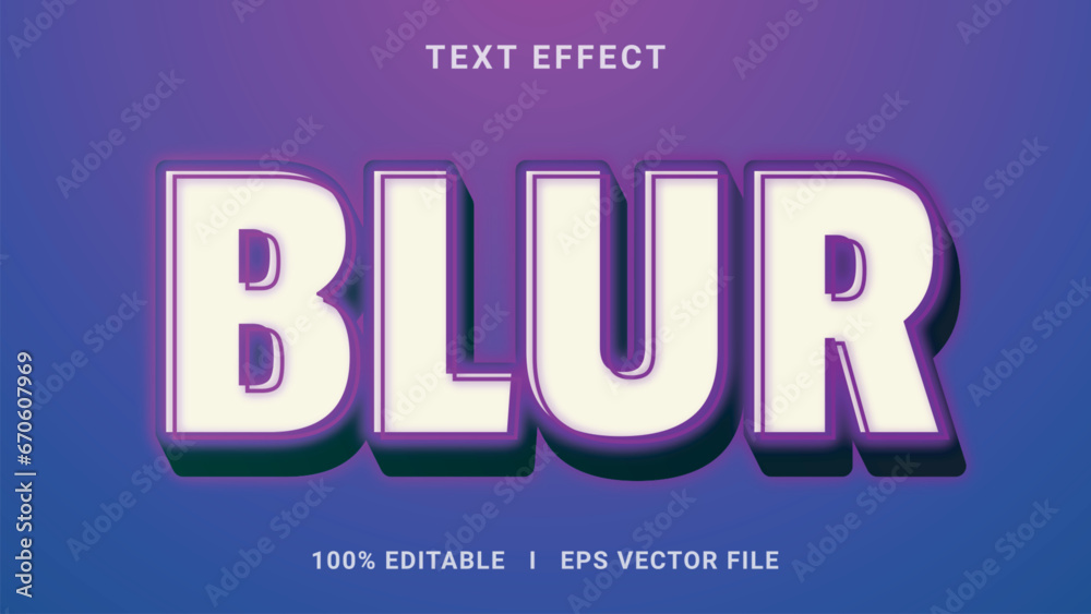 Vector blue 3d text effect style