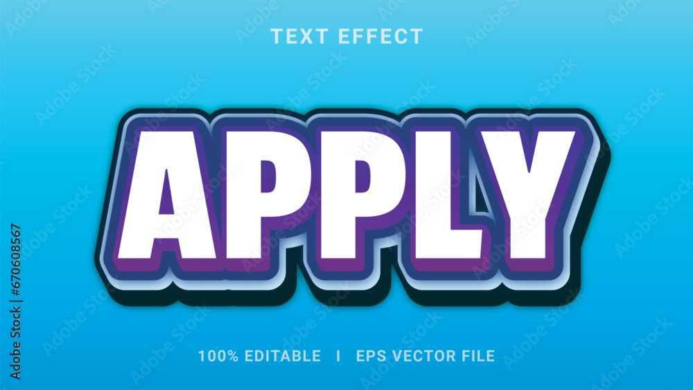 Vector apply 3d text effect style