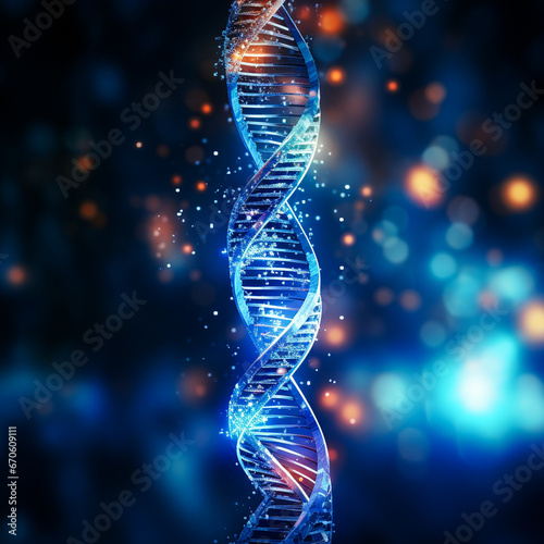  Graphical representation of the DNA chain. AI generativ.