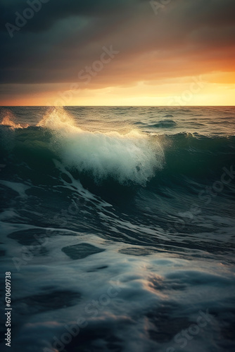 Waves at sunset © LeonPhoto