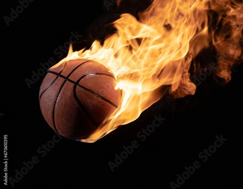 炎に包まれたバスケットボール © ICHI-DESIGN