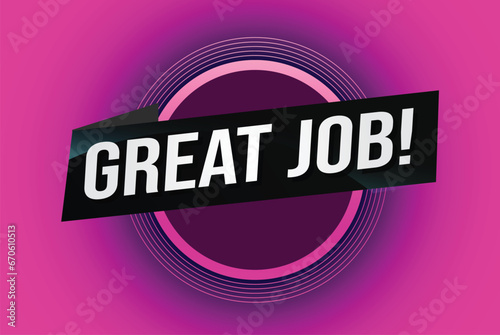 Great job word concept vector illustration with 3d lines style for social media landing page, template, ui, web, mobile app, poster, banner, flyer, background, gift card, coupon, label, wallpaper Gre