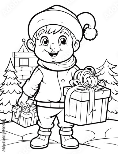 Christmas child with gifts