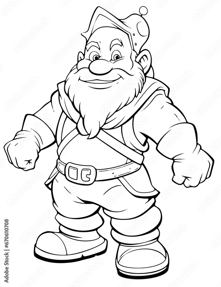 Adult Dwarfs Coloring page line art