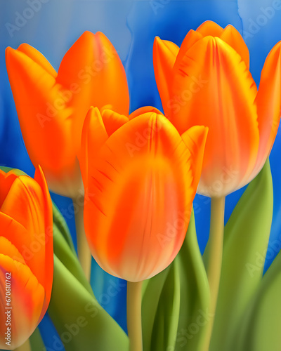 Orange Tulips watercolour