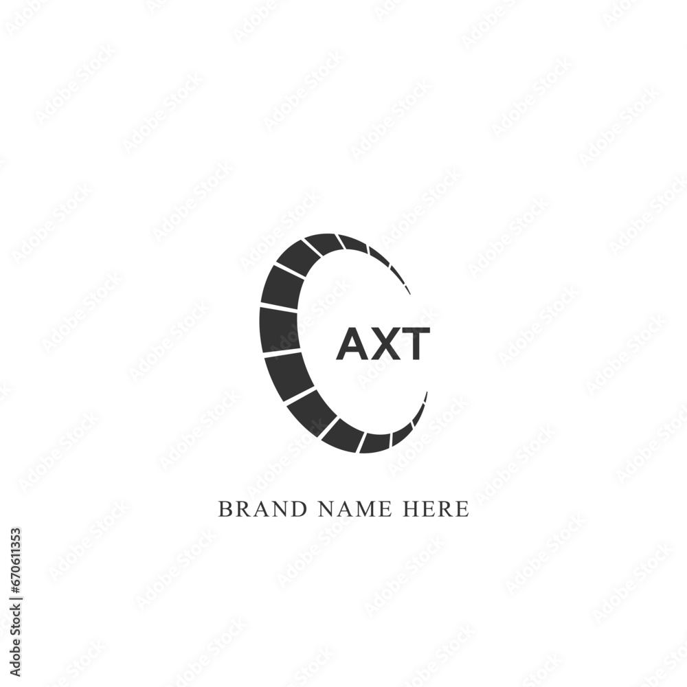 Obraz premium AXT logo. A X T design. White AXT letter. AXT, A X T letter logo design. Initial letter AXT linked circle uppercase monogram logo.