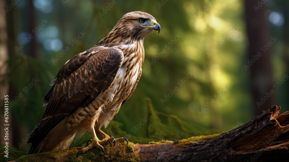 Beautiful The long-legged buzzard Buteo rufinus on a branch. Beautiful The long-legged buzzard Buteo rufinus on a branch.