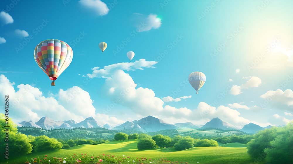 hot air balloon in the sky,Beautiful Travel Theme Background HD wallpaper