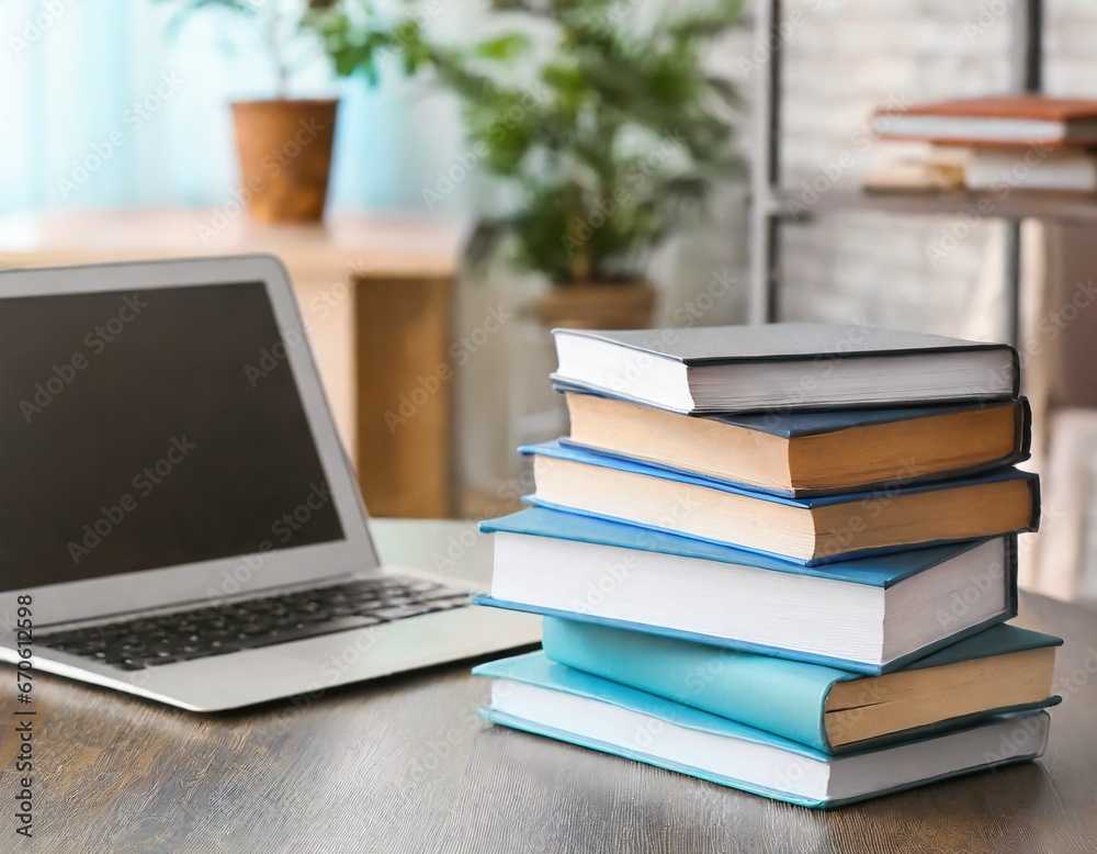 机に積まれた本 books piled on the desk 机に積まれた本 books piled on the desk